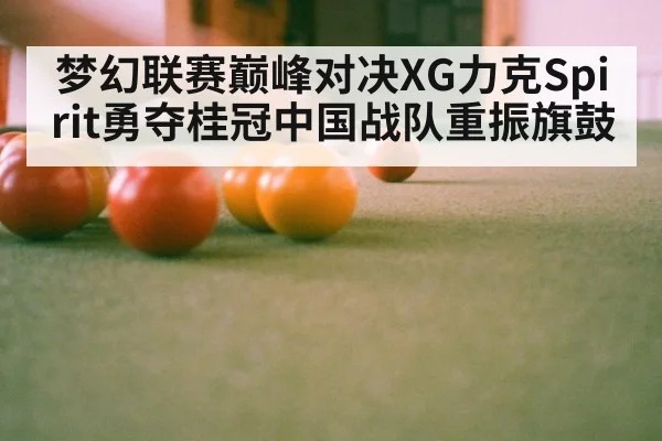 梦幻联赛巅峰对决XG力克Spirit勇夺桂冠中国战队重振旗鼓